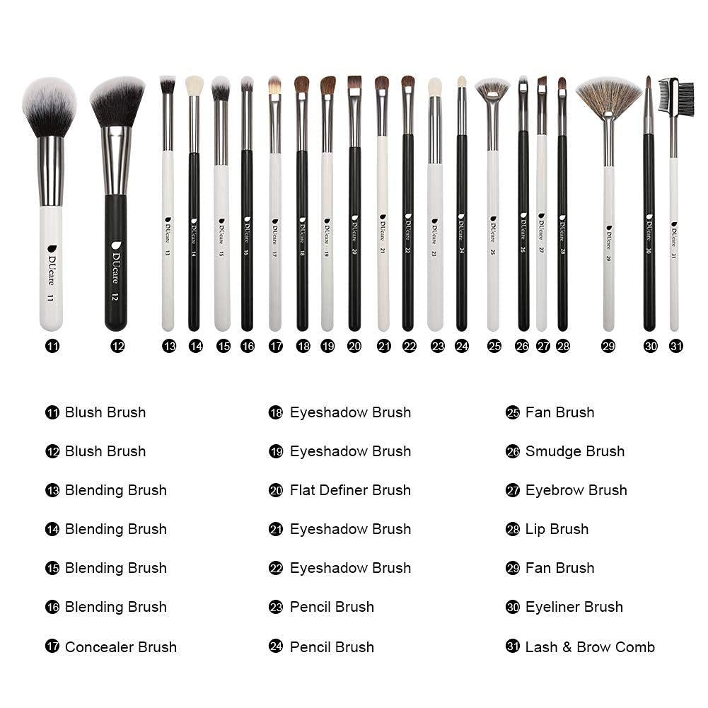 DUCARE Makeup Brushes Set Professional Panda Seris Makeup Brush Set of 31 - Multicolor