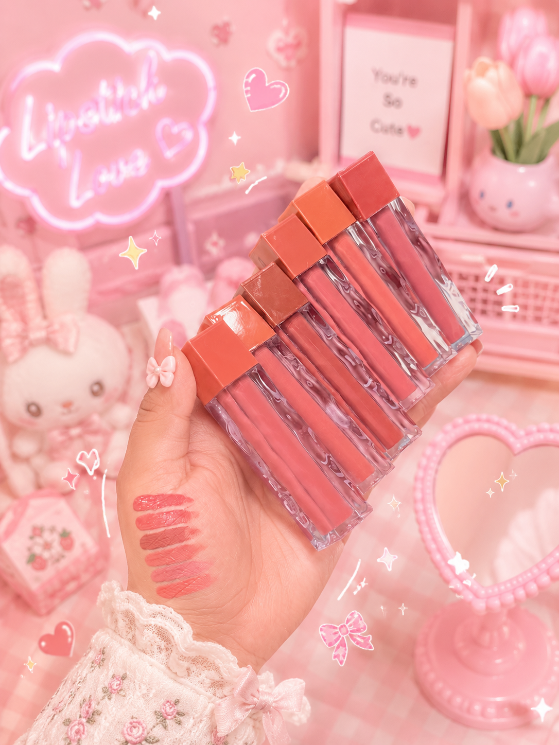 Daily Wear Bundle – Set of 6 Nude Matte Lip Glosses BUNDLE