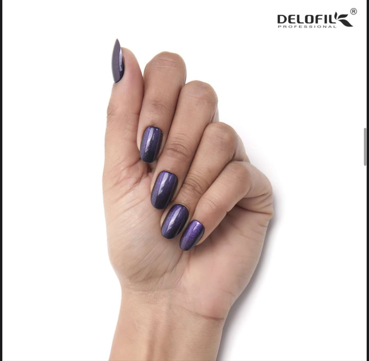 Delofil Premium CAT EYE Nails (Salon Like Nails) 24 Nails in box | Nail Buffer |Glue tabs Included - E07