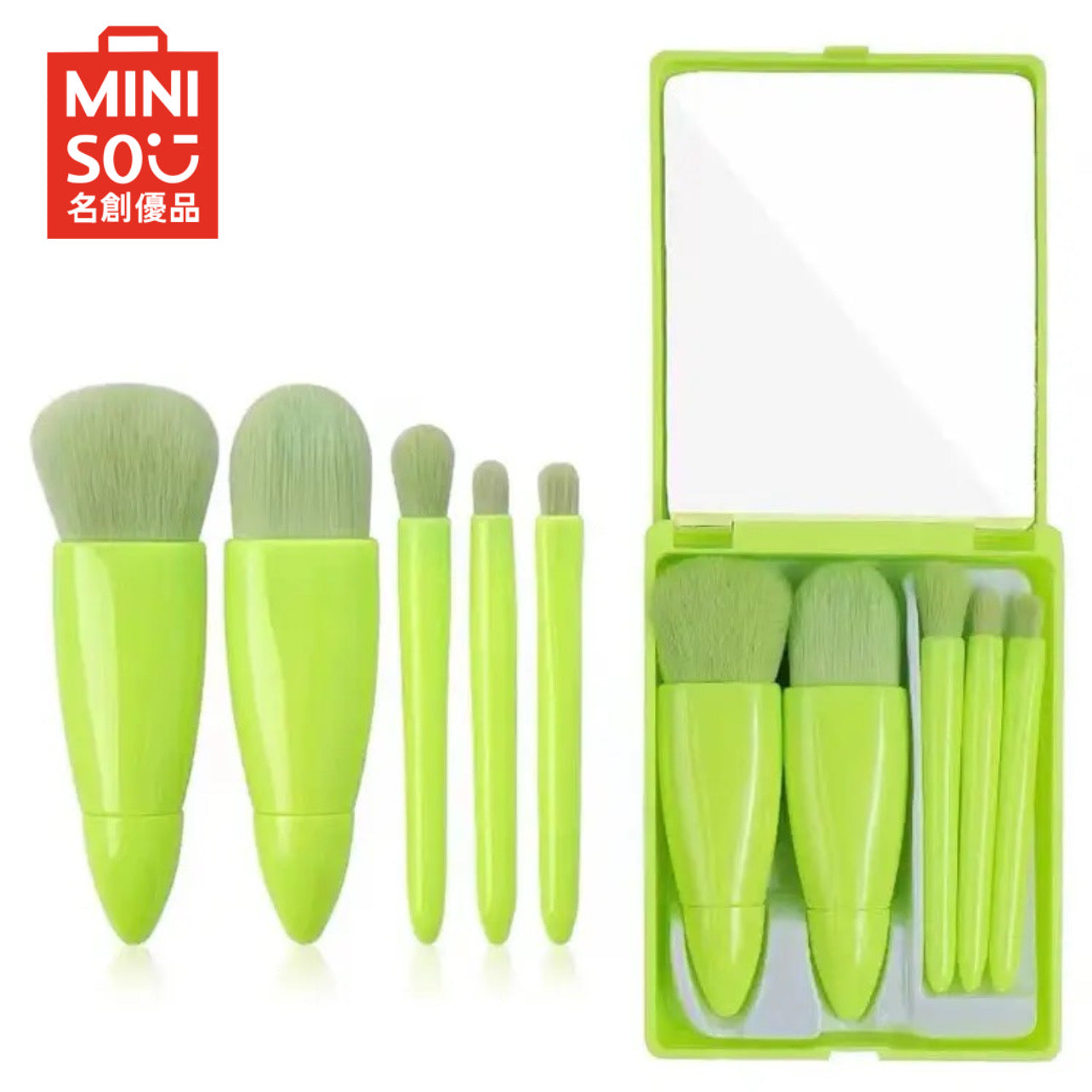 MINI KOREAN 5PCS BRUSH SET WITH MIRROR - RANDOM COLOR - BOGO