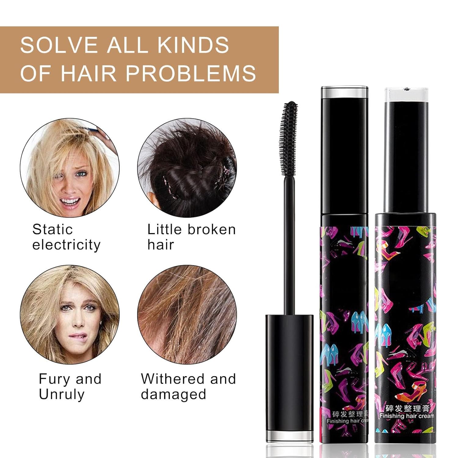 SAGANSINGHMAKEUP | Instant Hair Touch up Stickk | Anti Flyaway Hair Wand | Hair Finishing Stick For Women | Quick Hair Color Mascara | Broken Hair Finishing Cream For All Hair Types (Copy)
