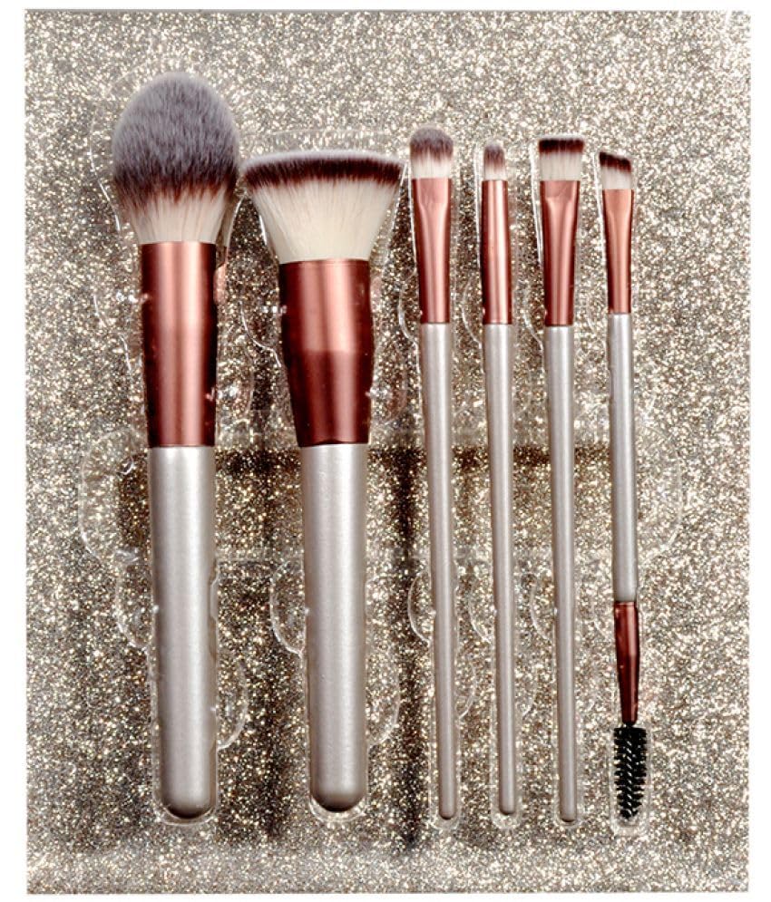 Professional Face And Eye Makeup Brushes Set With 6 Makeup Brushes, Premium Synthetic Bristle Face And Eye Makeup Brushes Set