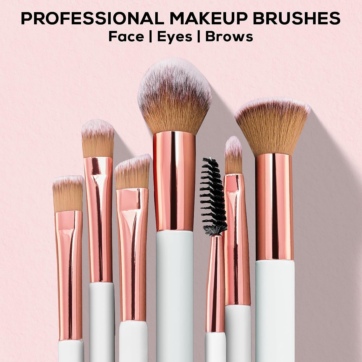 BOGO Professional Face And Eye Makeup Brushes Set With 6 Makeup Brushes, Premium Synthetic Bristle Face And Eye Makeup Brushes Set