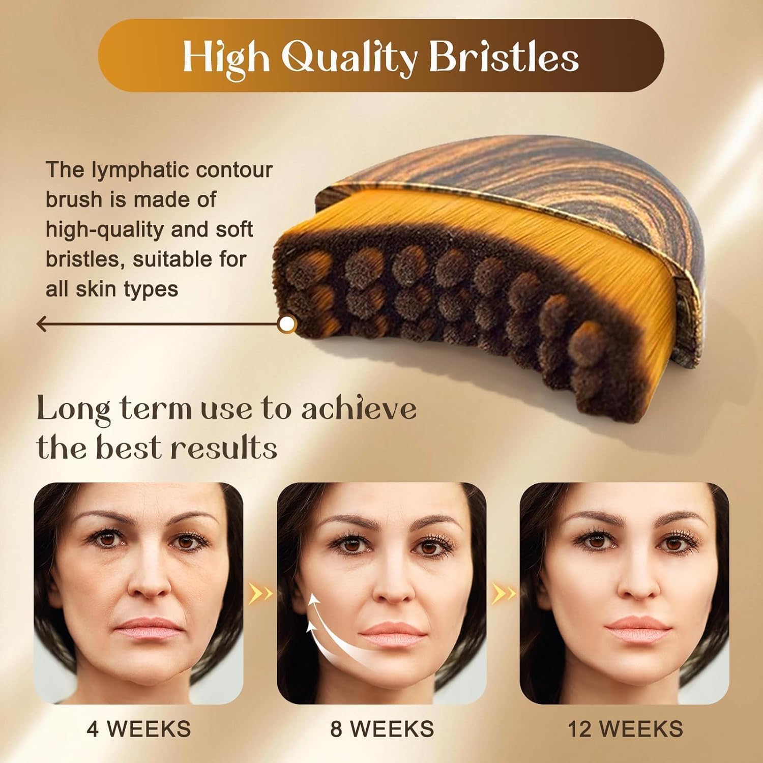 Premium Facial Contour Lymphatic Massage Brush | Face Sculpting & Depuffing Brush | Ultra-Soft Facial Massage Tool with Protective Case