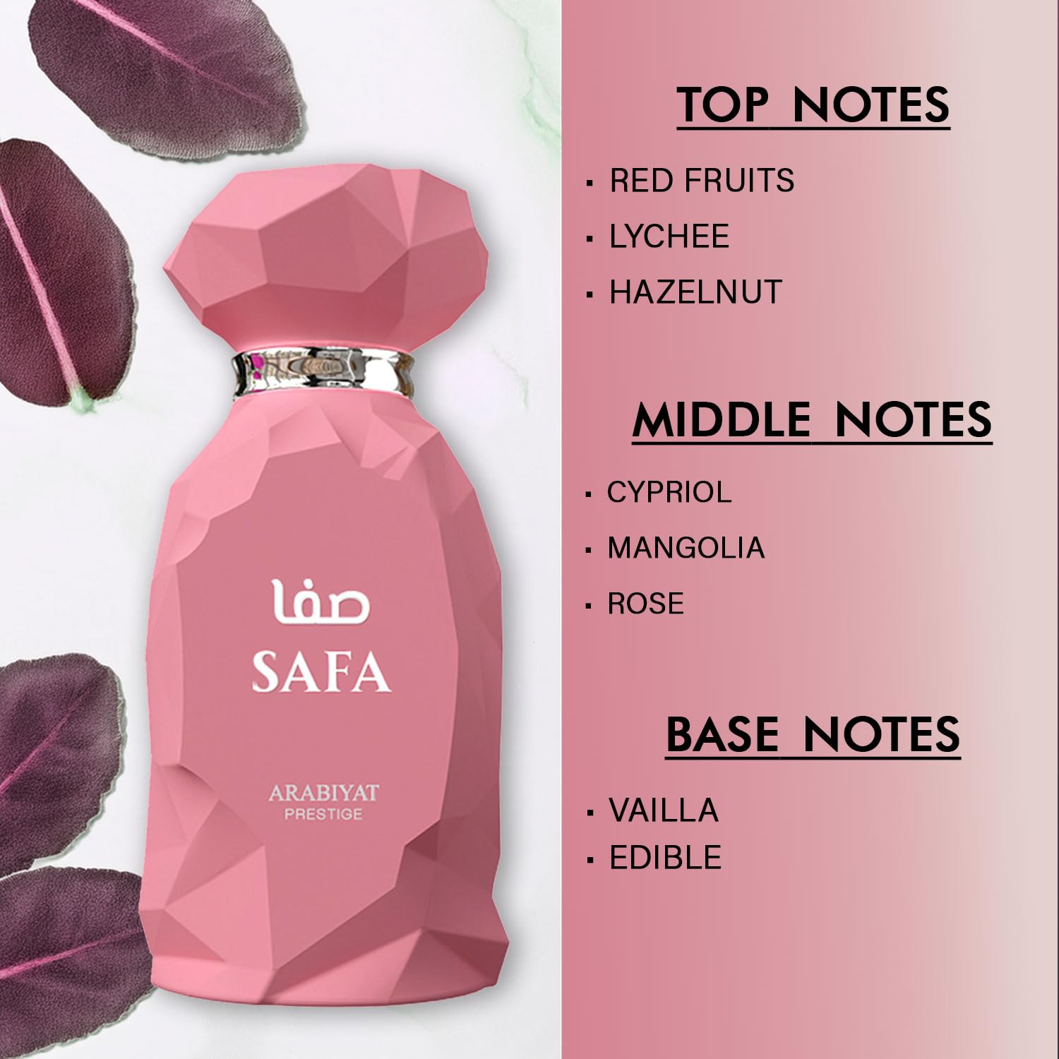 Arabiyat Safa EDP 100 ml – Women’s Fruity Floral Oriental with Lychee, Rose & Vanilla | Luxurious Long‑Lasting Scent