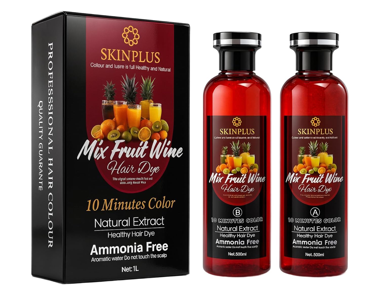 SKINPLUS Mix Fruit Wine Fruit Vinegar - Doesn’t Die Your Scalp - Natural Black - YE HAIR MEIN SHINE BHI DETA HAI