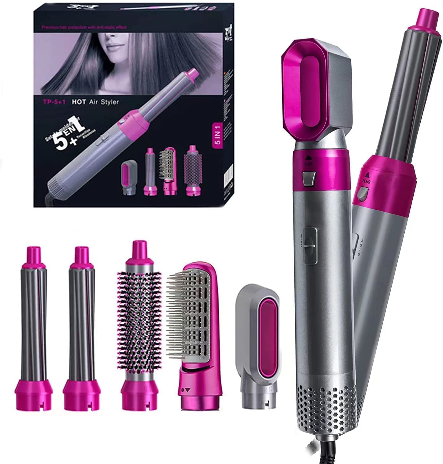 5-in-1 Hot Air Styler & Multi-Functional Hair Styling Kit – Without Box