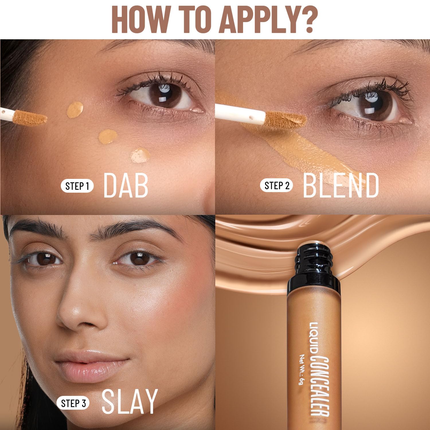 Swiss Beauty Liquid Light Weight Concealer With Full Coverage |Easily Blendable Concealer For Face Makeup With Matte Finish