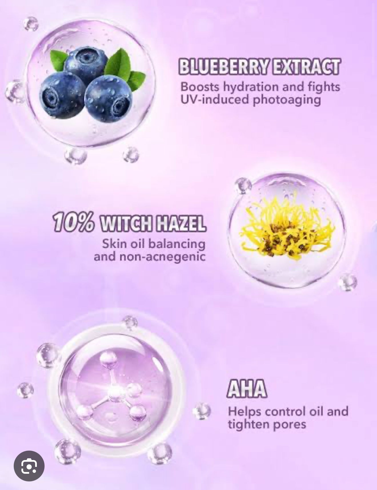 SHEGLAM Good Grip Hydrating Primer Oil Control Moisturizing Primer Gel Smooth Fine Lines Oil And Silicone-Free Face -Blueberry + Aha-Purple
