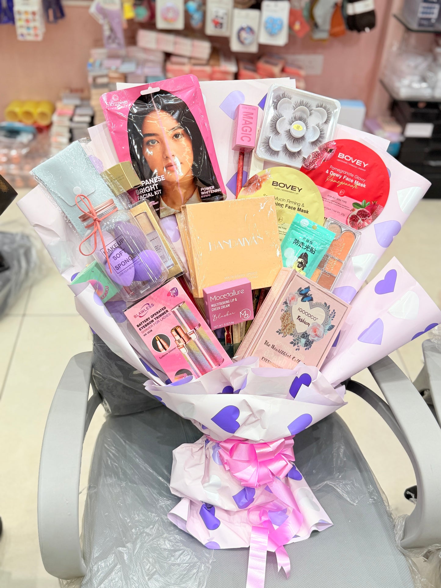 Valentine’s Glam Love Bouquet – Complete Makeup & Glow Gift Hamper - WE WILL CALL FOR COLOR SELECTIONS