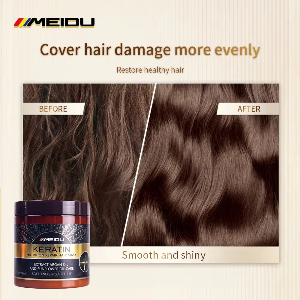 MEIDU Japanese Formula Keratin Hair Mask 500ml | Controls Breakage, Boosts Shine & Repairs Split Ends | One Wash Visible Results | Limited Stock