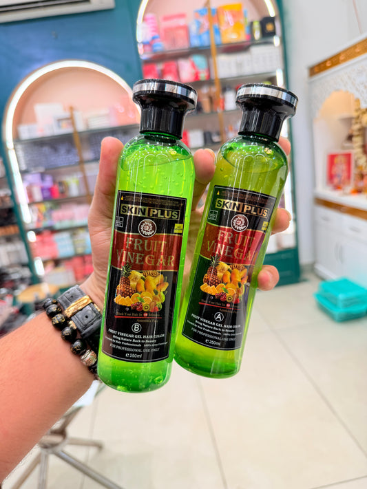 SkinPlus FRUIT VINEGAR HAIR COLOR Travel Pack - 250ml+250ml (NATURAL BLACK)