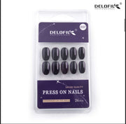 Delofil Premium CAT EYE Nails (Salon Like Nails) 24 Nails in box | Nail Buffer |Glue tabs Included - E07