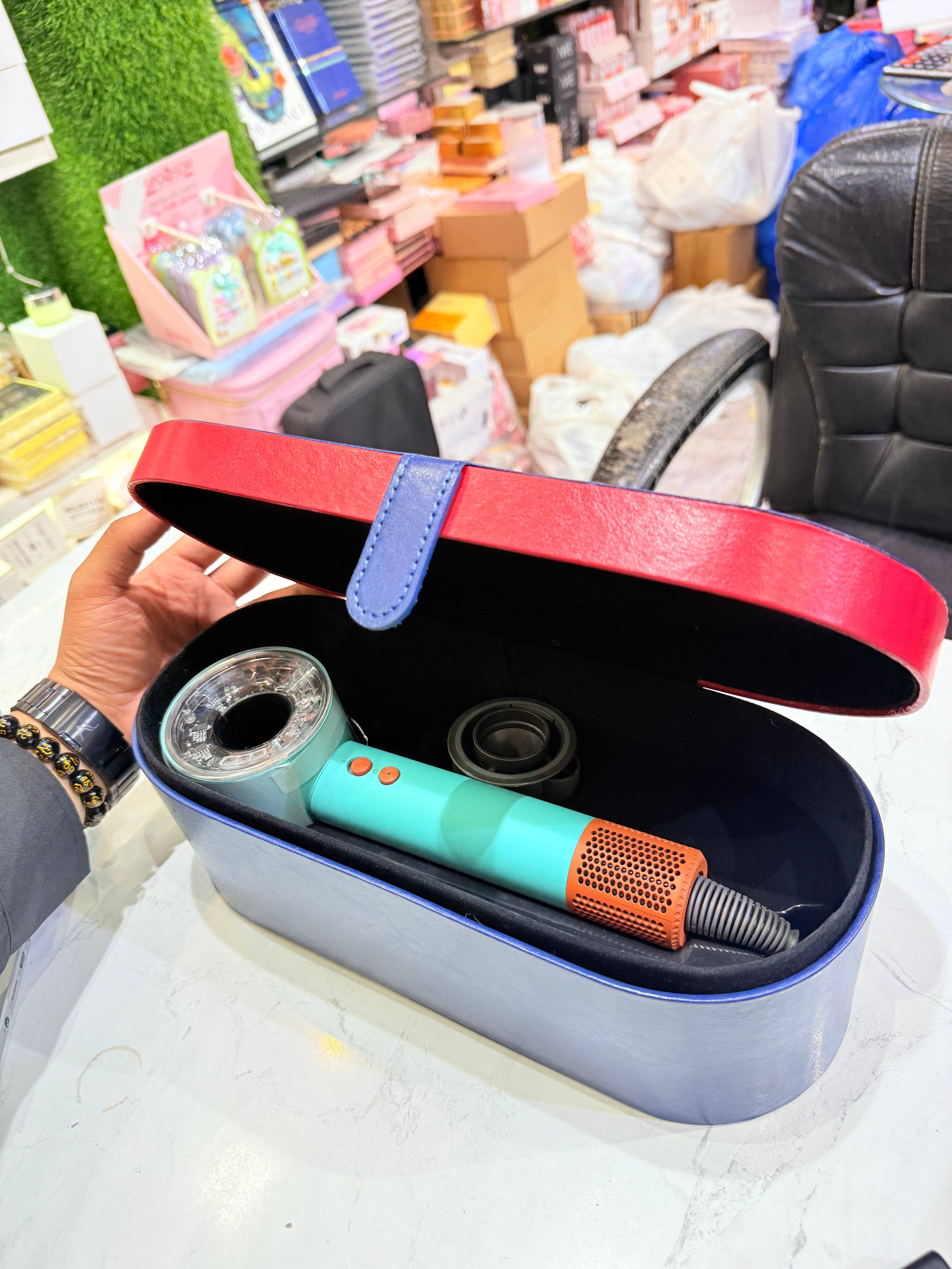 Premium High-Speed Hair Dryer with Luxury Travel Case – Turquoise Edition 1500Watts