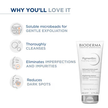 Bioderma Pigmentbio Foaming Cream Face Wash 200ml – Brightening Cleanser for Dark Spots & Uneven Skin Tone