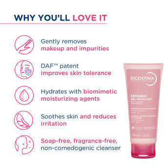 Bioderma Sensibio Gel Moussant Face Wash 100ml – Gentle Cleanser for Sensitive & Dry Skin