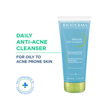 Bioderma Sébium Gel Moussant Face Wash 200ml – Oil Control Cleanser for Oily & Acne-Prone Skin