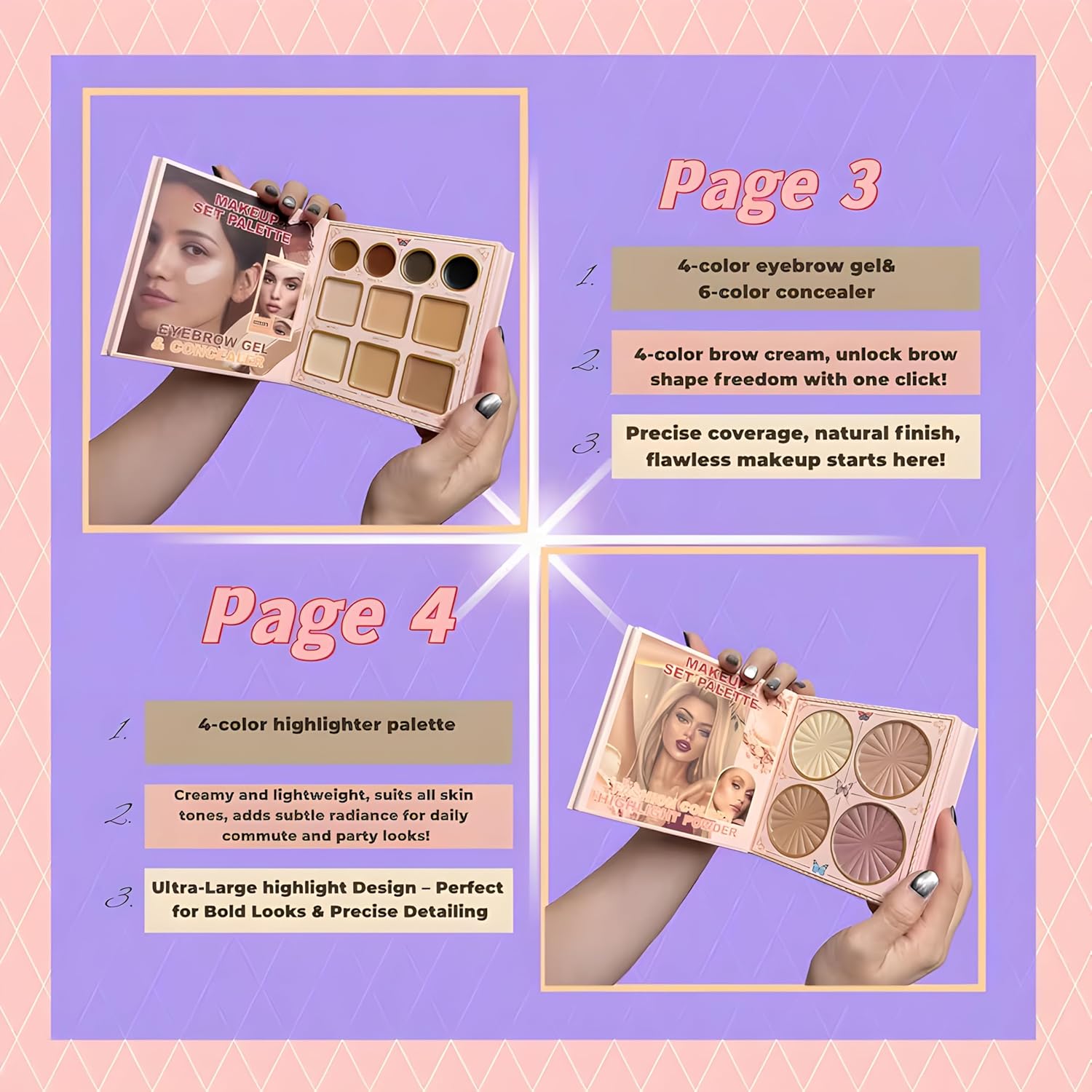 IGOODCO 7 Page Charming Makeup Book – All In One Makeup Kit