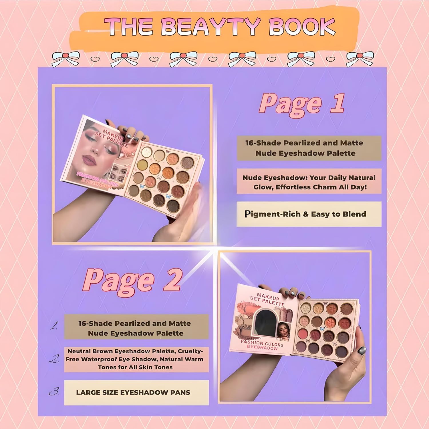 IGOODCO 7 Page Charming Makeup Book – All In One Makeup Kit