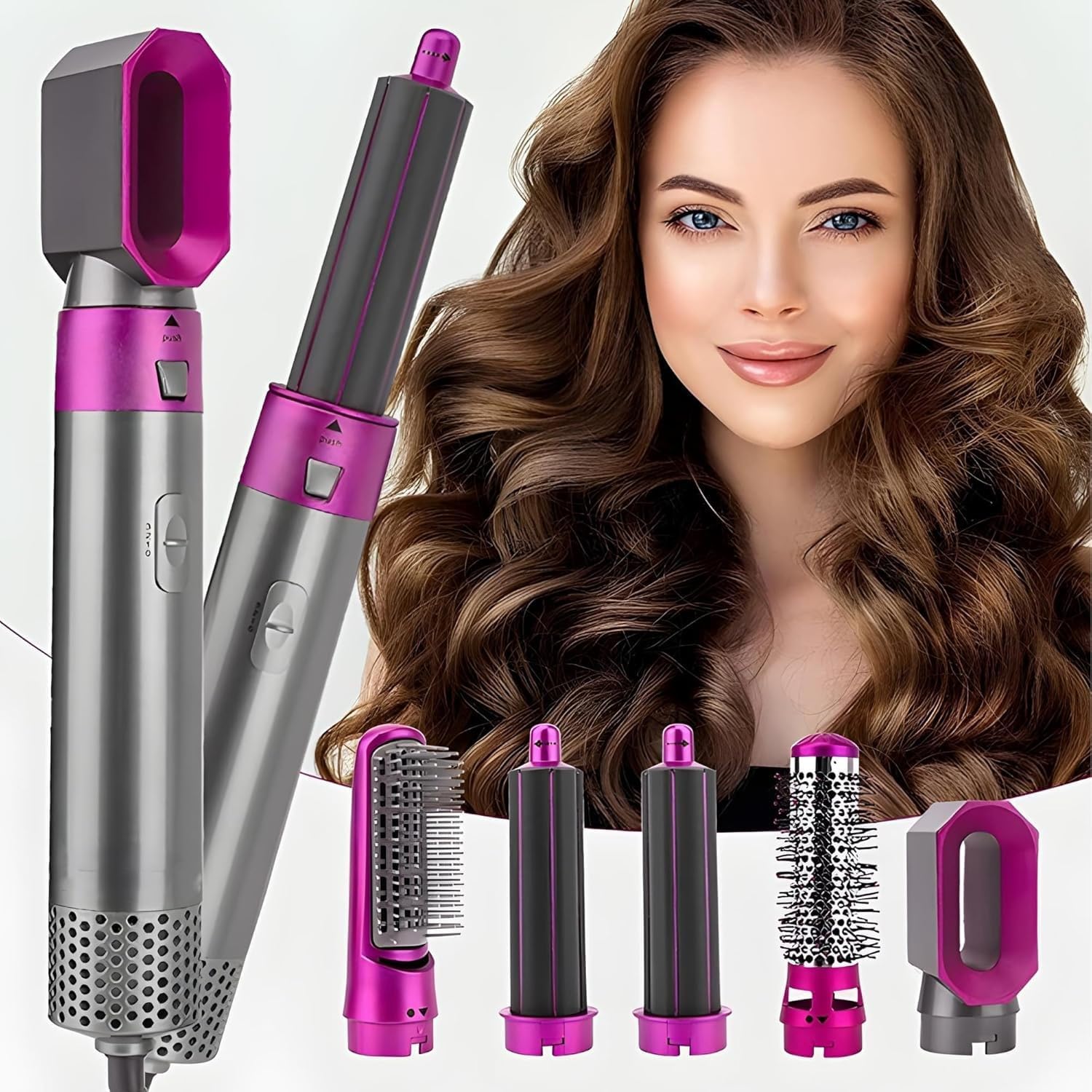 5-in-1 Hot Air Styler & Multi-Functional Hair Styling Kit – Without Box