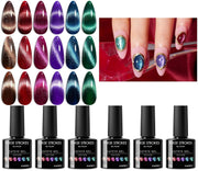 THR3E STROKES Gel Nail Polish Set- 6 Colors Nude Gel Polish All Seasons Skin Tones Pink Neutral Brown Gel Polish Kit (Uv/Led Lamp Required) Shades Need At Least 3 Layers, Shine Finish, 7.5 Milliliters (CLUSTER X, 7.5ML)