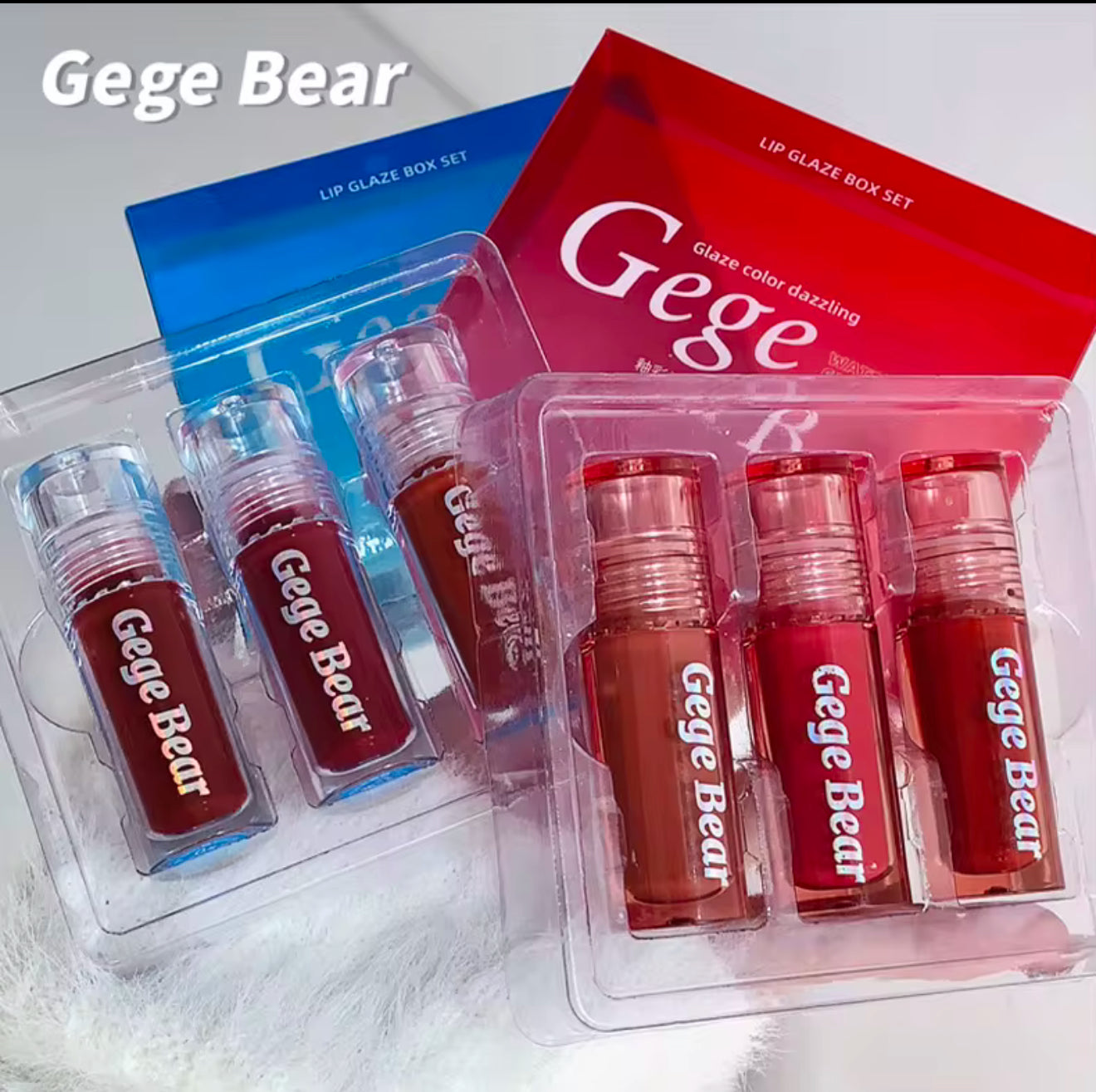 GegeBear Dazzle Lip Glaze Set of 3 - Blue (Glass like lips 👄)