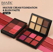 IMAGIC Multiuse Cream Foundation & Blush Palette FA145 – 2-in-1 Professional Face Palette