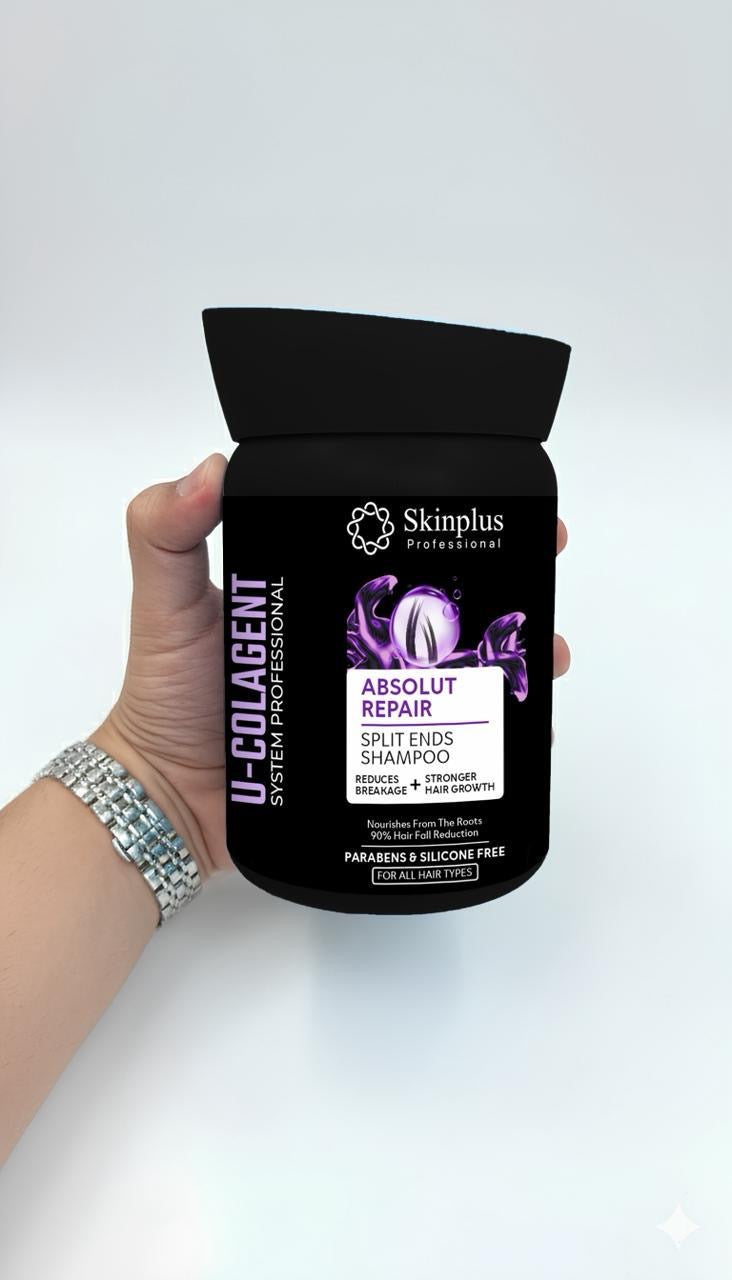 Skinplus Professional U-Collagent Absolut Repair Split Ends Shampoo – Strengthens Hair & Reduces Breakage