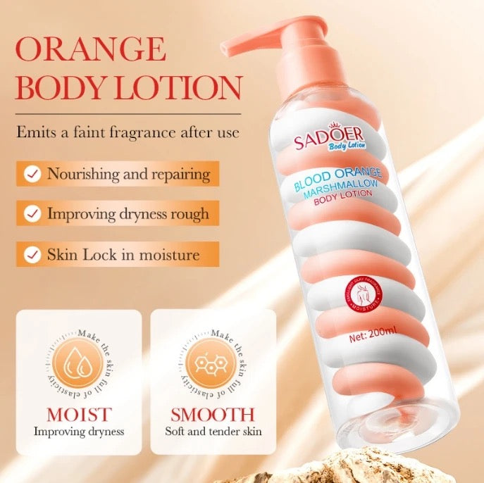 SADOER 200g Body Care Moisturizing
Hydrating Blood Orange Marshmallow Body Lotion