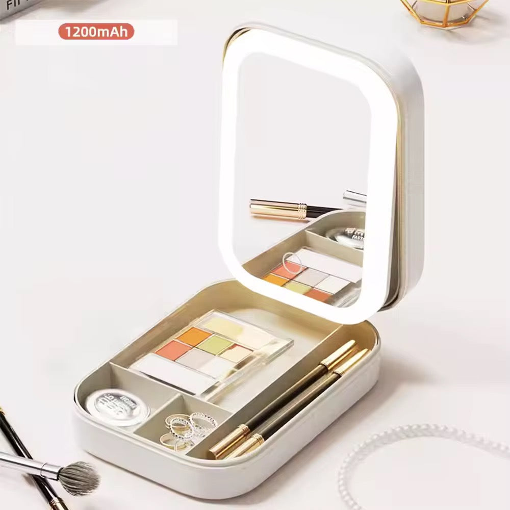 LED Mirror Makeup Travel Box