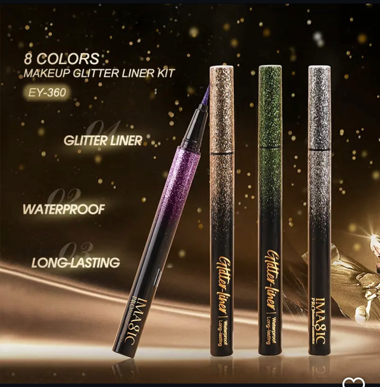 Imagic Glitter Eyeliners - 8pcs Set