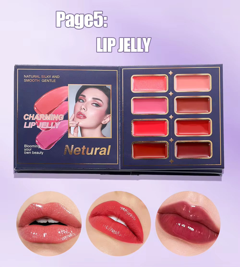IGOODCO 8 Page All-in-One Makeup Book | Eyeshadow, Blush, Lip, Contour & More | Full Face Kit
