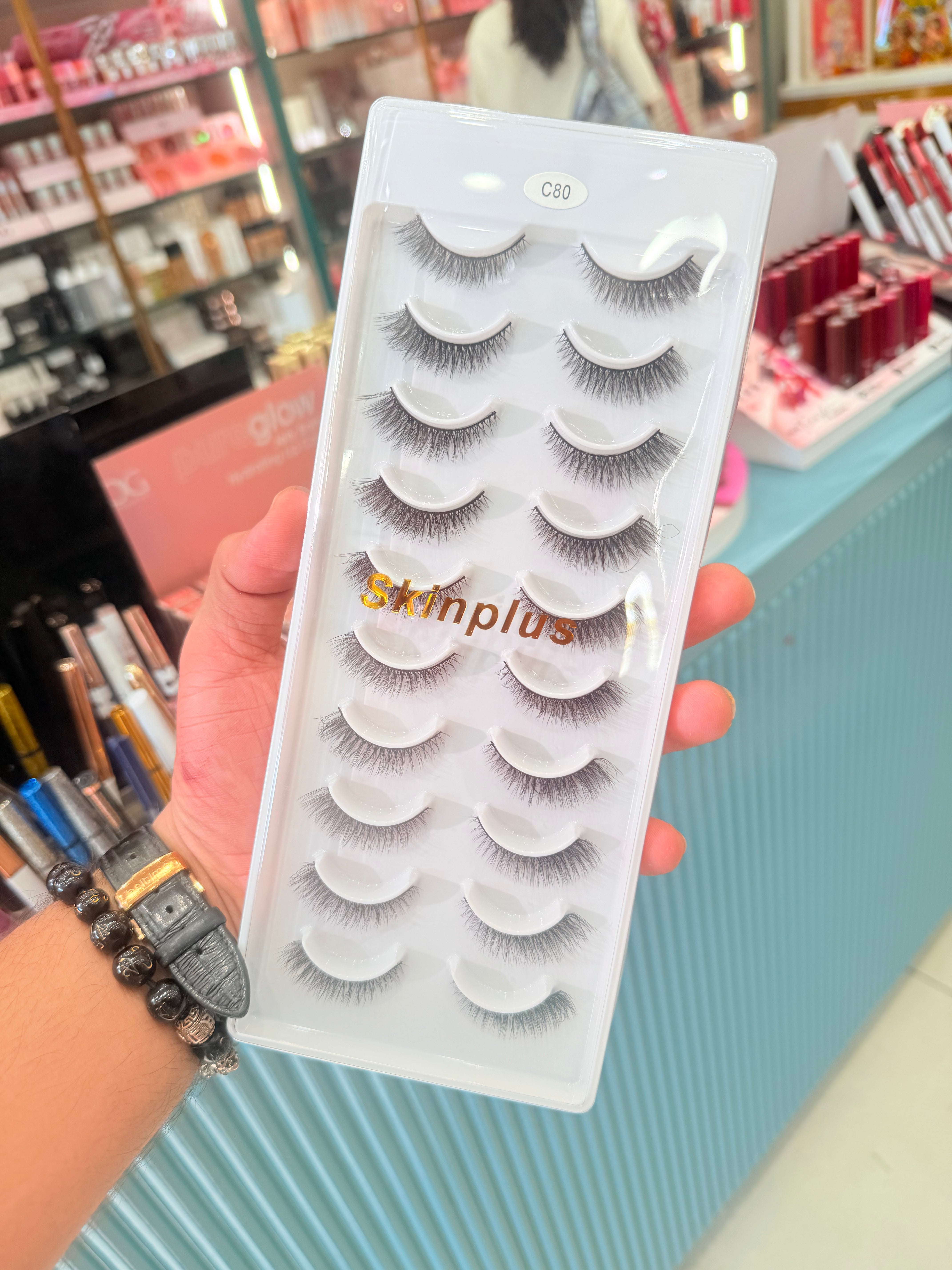 Skinplus 3D Mink False Eyelashes Set – 10 Pairs Premium Fluffy Lash Collection