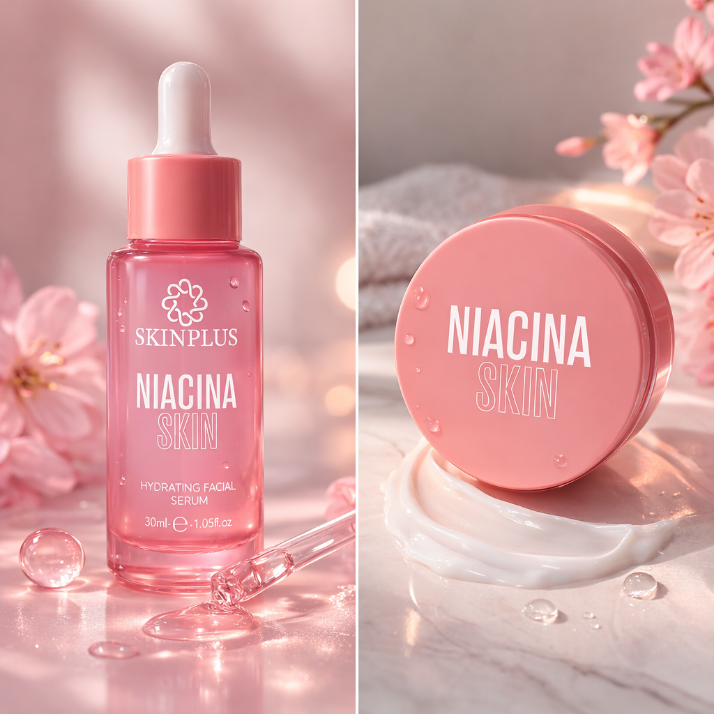 Skinplus Niacina Skin 2-Piece Essentials Skincare Kit – Hydrating Brightening Serum + Cream - EARLY BIRD DEAL