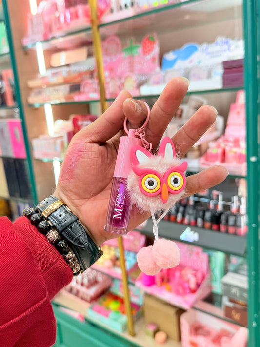 SuperCute LipGlosses - Magic Pink - Random Shape Of Keychain