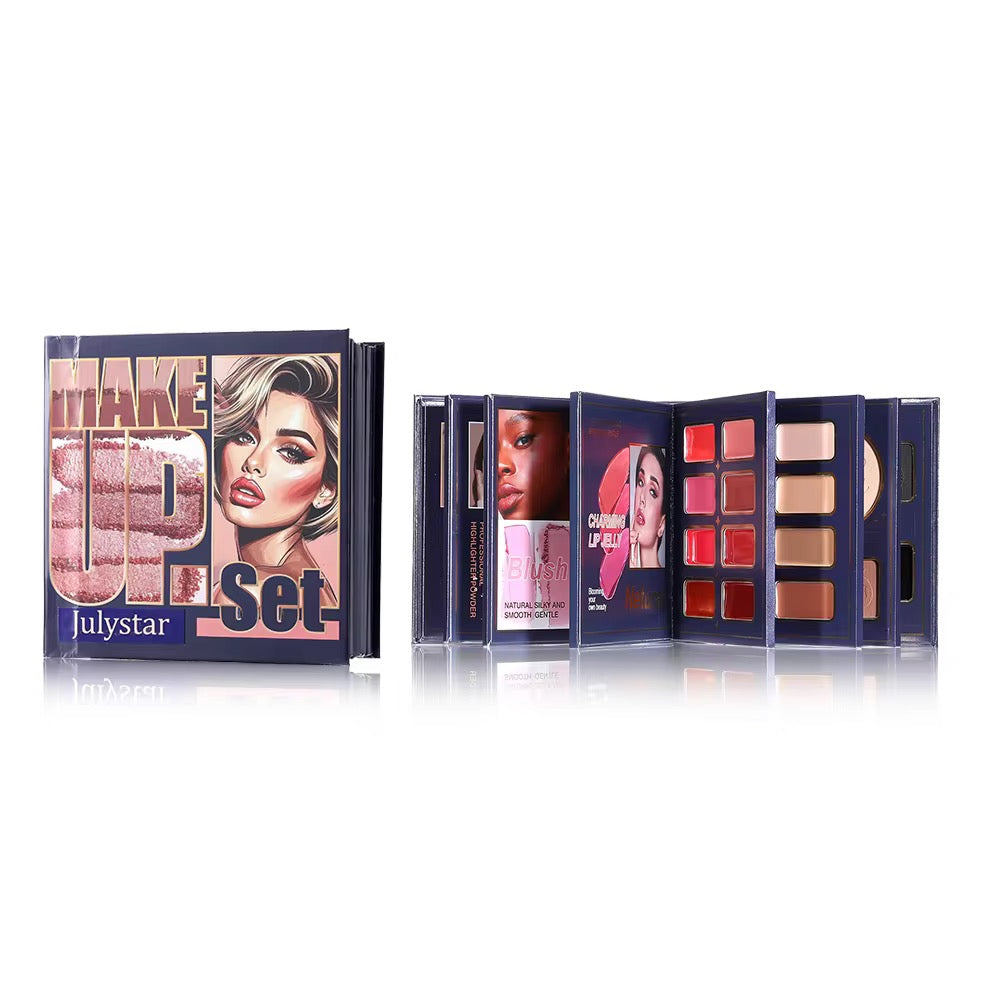 IGOODCO 8 Page All-in-One Makeup Book | Eyeshadow, Blush, Lip, Contour & More | Full Face Kit