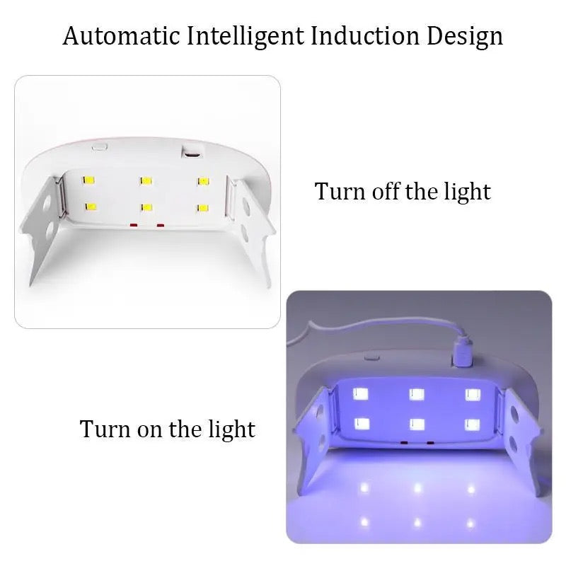 6W LED UV Nail Polish Dryer, Mini Foldable Nail Lamp, Nail Polish Dryer Curing Lamp Light Portable, Gel Based Nail Polish For All Kind Of Nail Paints (Multi-Color)