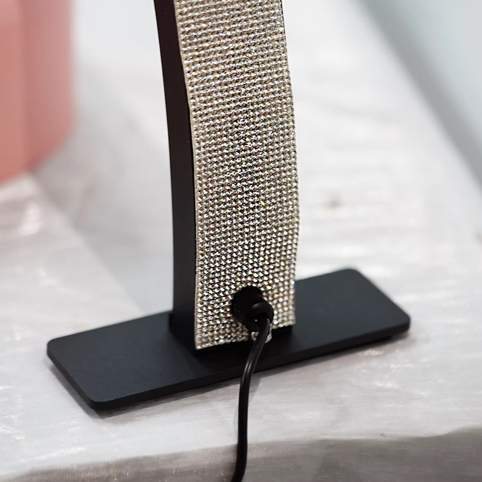 Moon Lamp Luxury Arch Nail Desk Lamp with Diamond Sparkle Finish 75cms