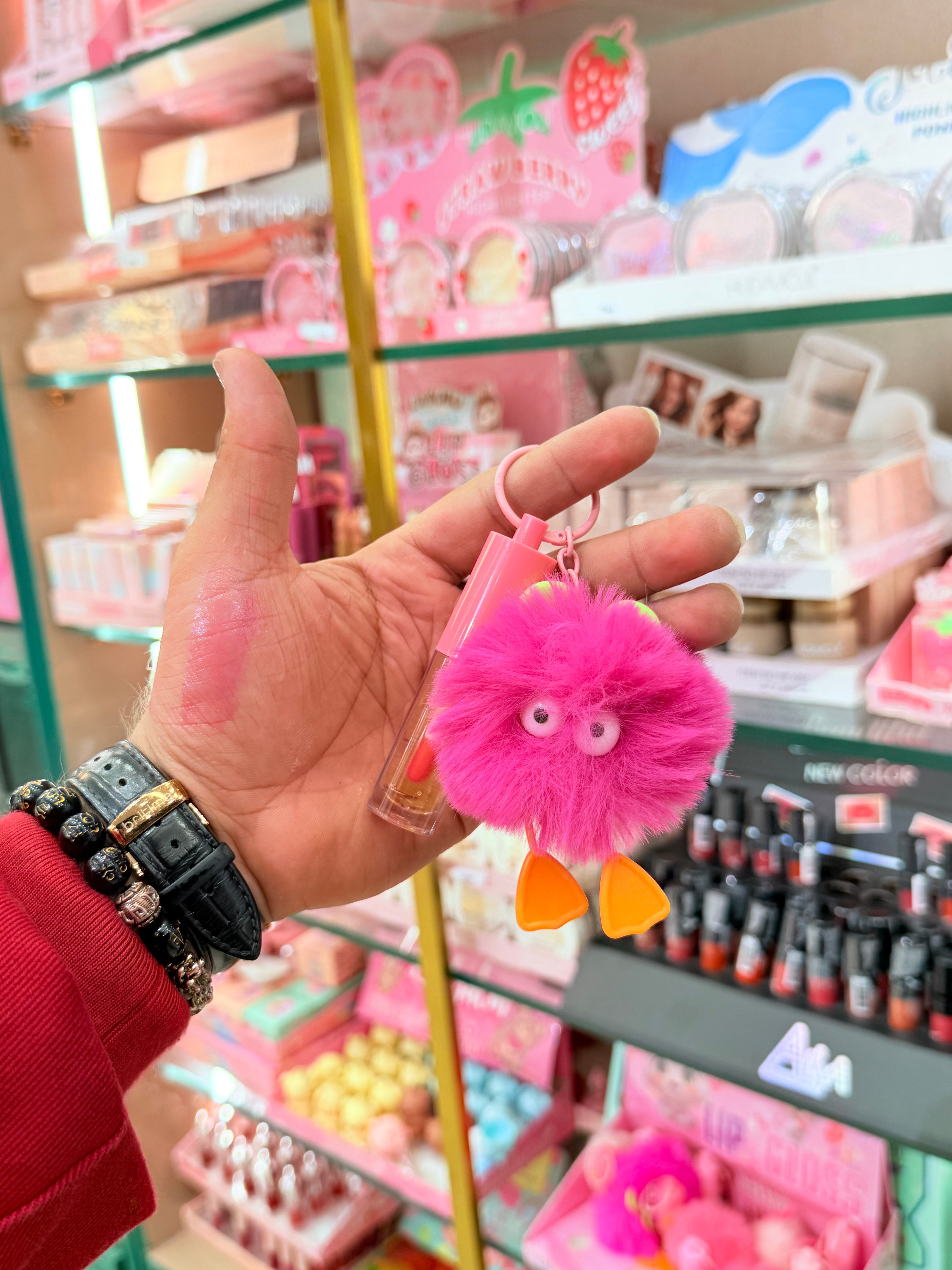 SuperCute LipGlosses - Magic Pink - Random Shape Of Keychain