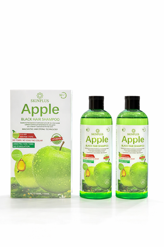 Skinplus Apple Natural Black Hair Shampoo – The Best Choice | Premium Hair Color (Not Jet Black) | 100ml + 100ml