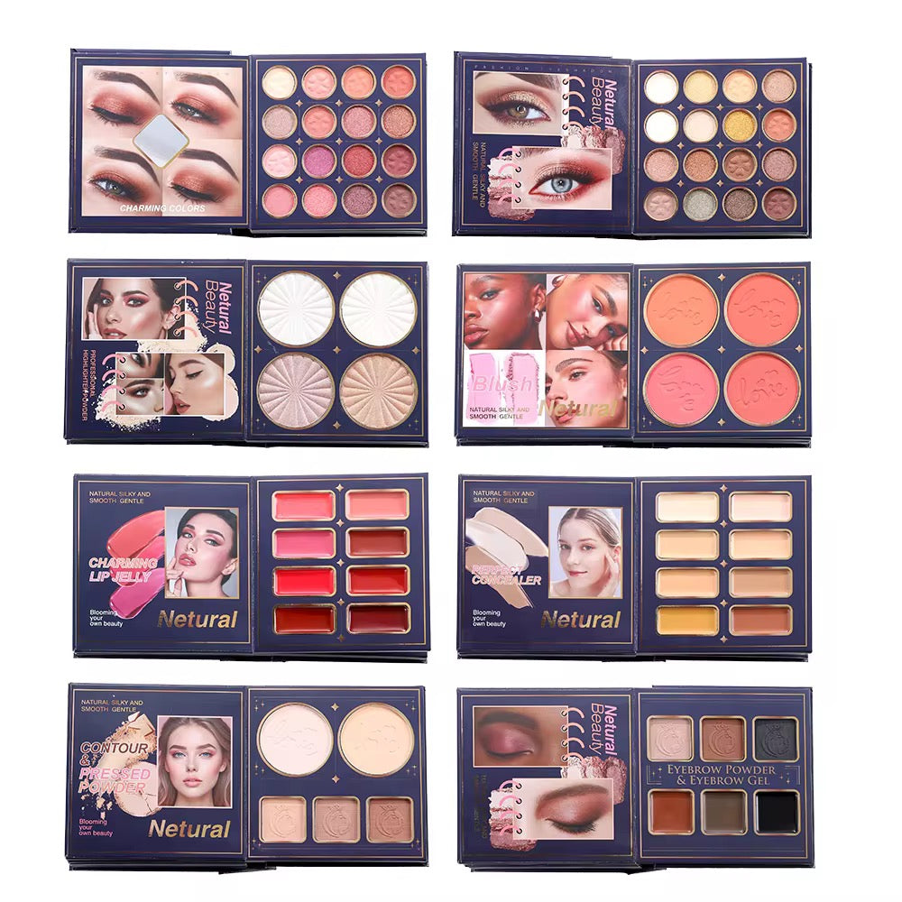IGOODCO 8 Page All-in-One Makeup Book | Eyeshadow, Blush, Lip, Contour & More | Full Face Kit