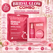 Skinplus Bridal Glow Karwa Combo – Korean Glass Facial + Niacina Skin Essentials | Best for Oily Skin | Suits All Skin Types