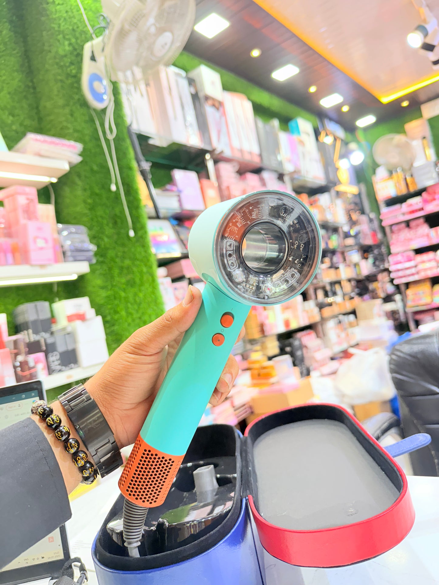 Premium High-Speed Hair Dryer with Luxury Travel Case – Turquoise Edition 1500Watts