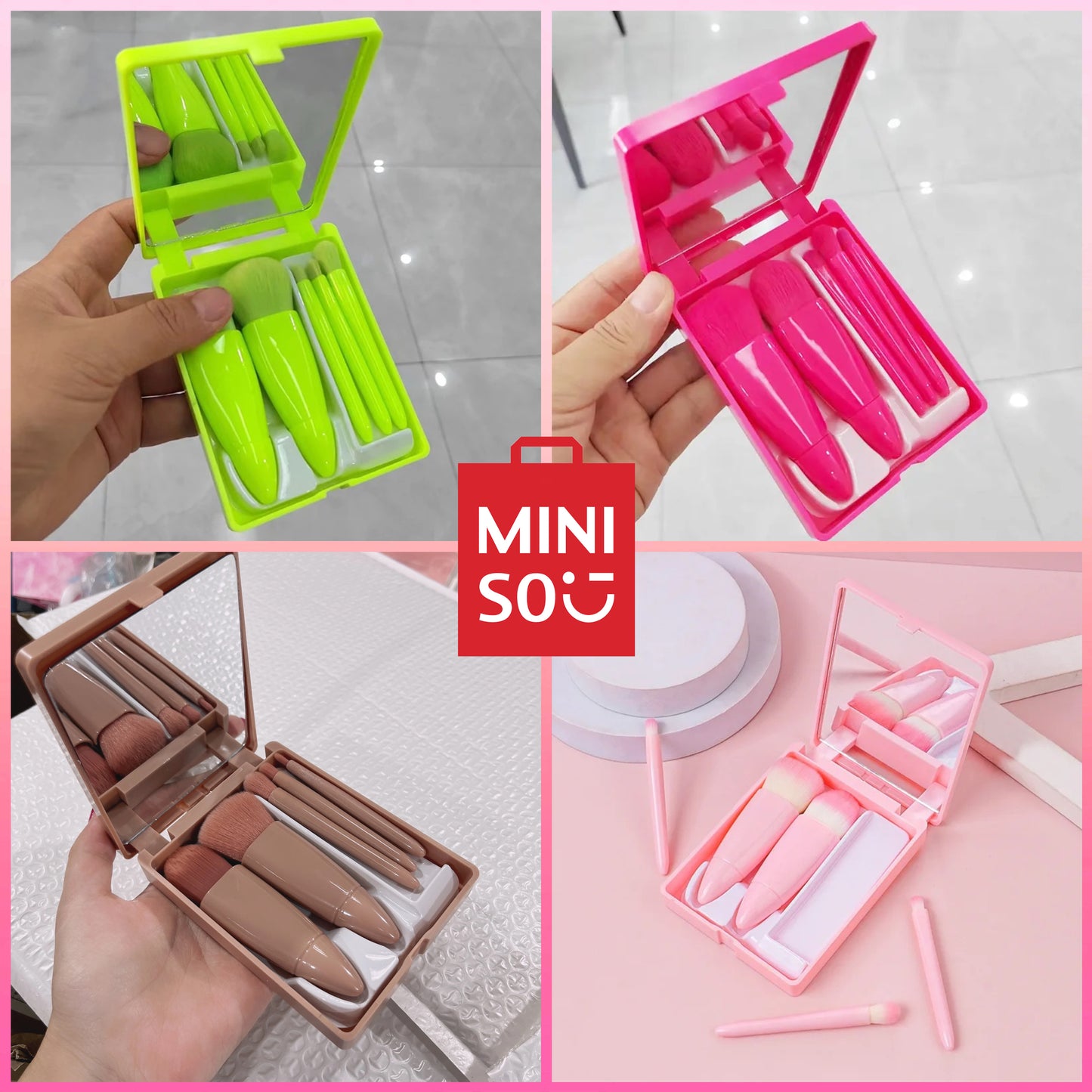 MINI KOREAN 5PCS BRUSH SET WITH MIRROR