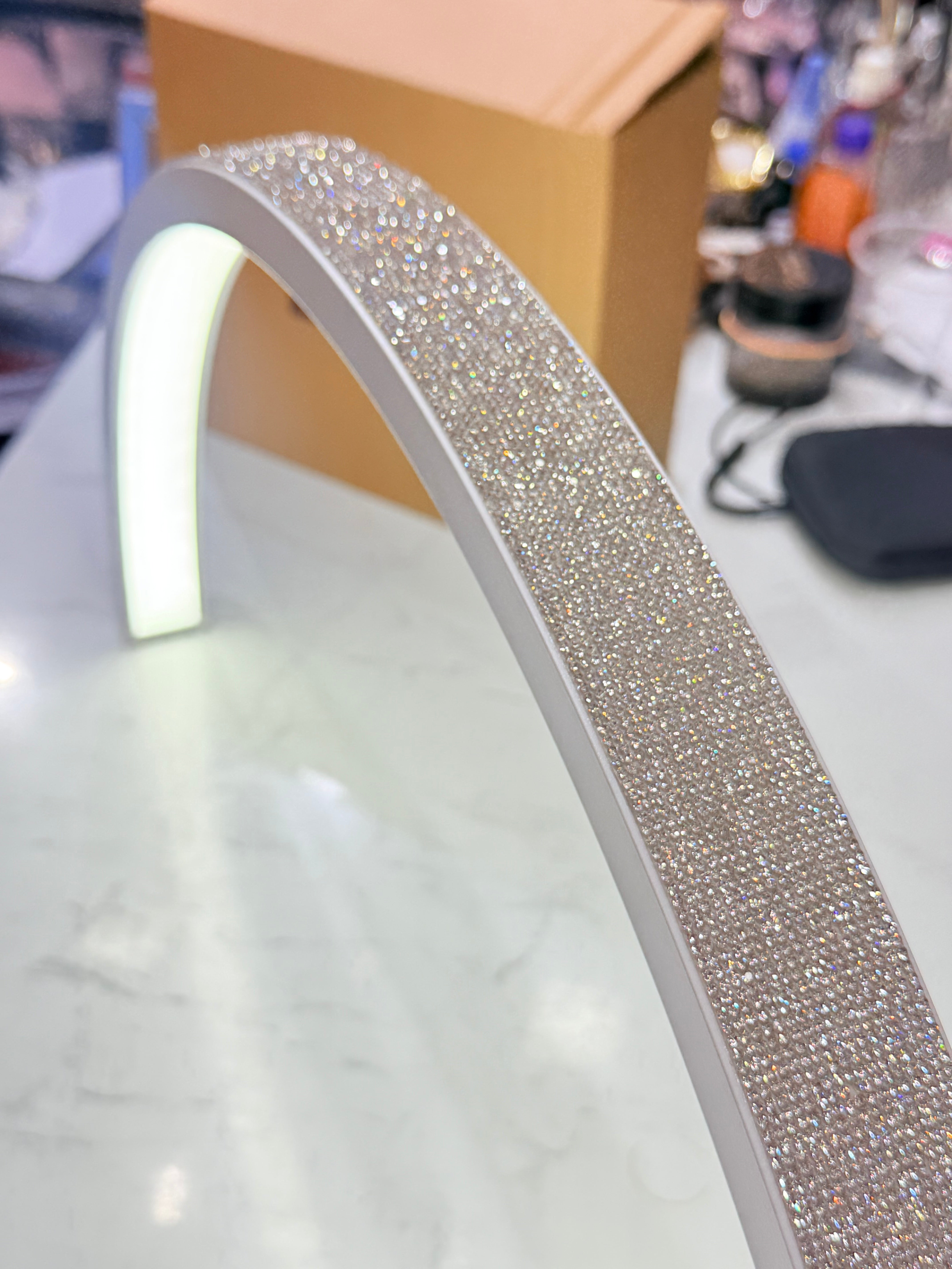 Moon Lamp Luxury Arch Nail Desk Lamp with Diamond Sparkle Finish 75cms