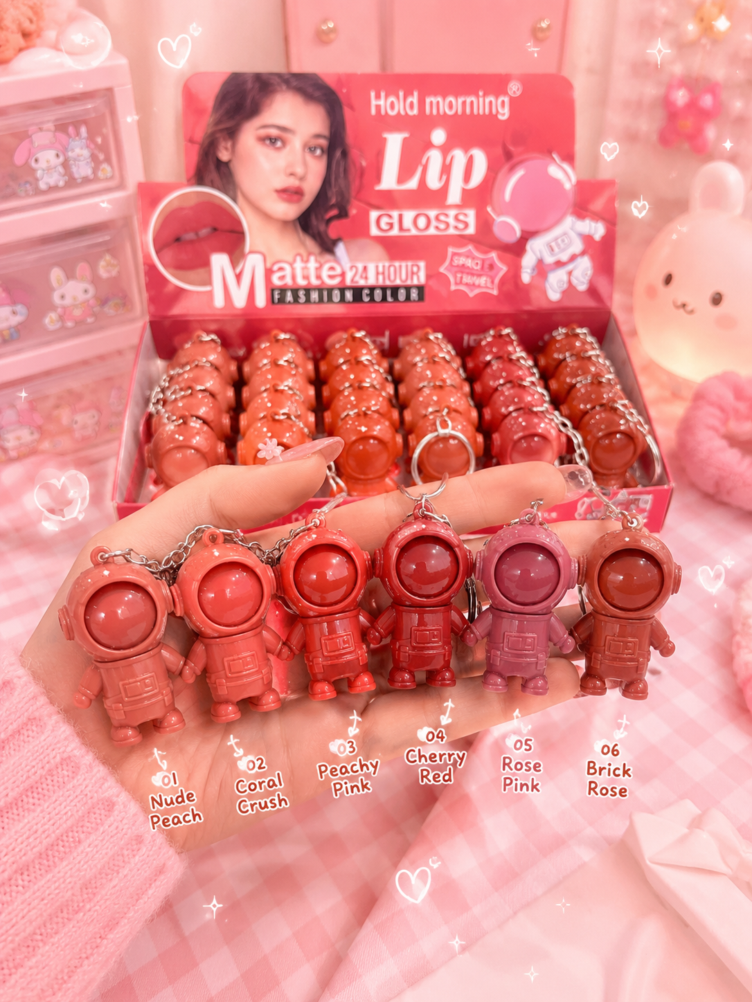 Astronaut Matte Lipgloss Set of 6 🚀💖