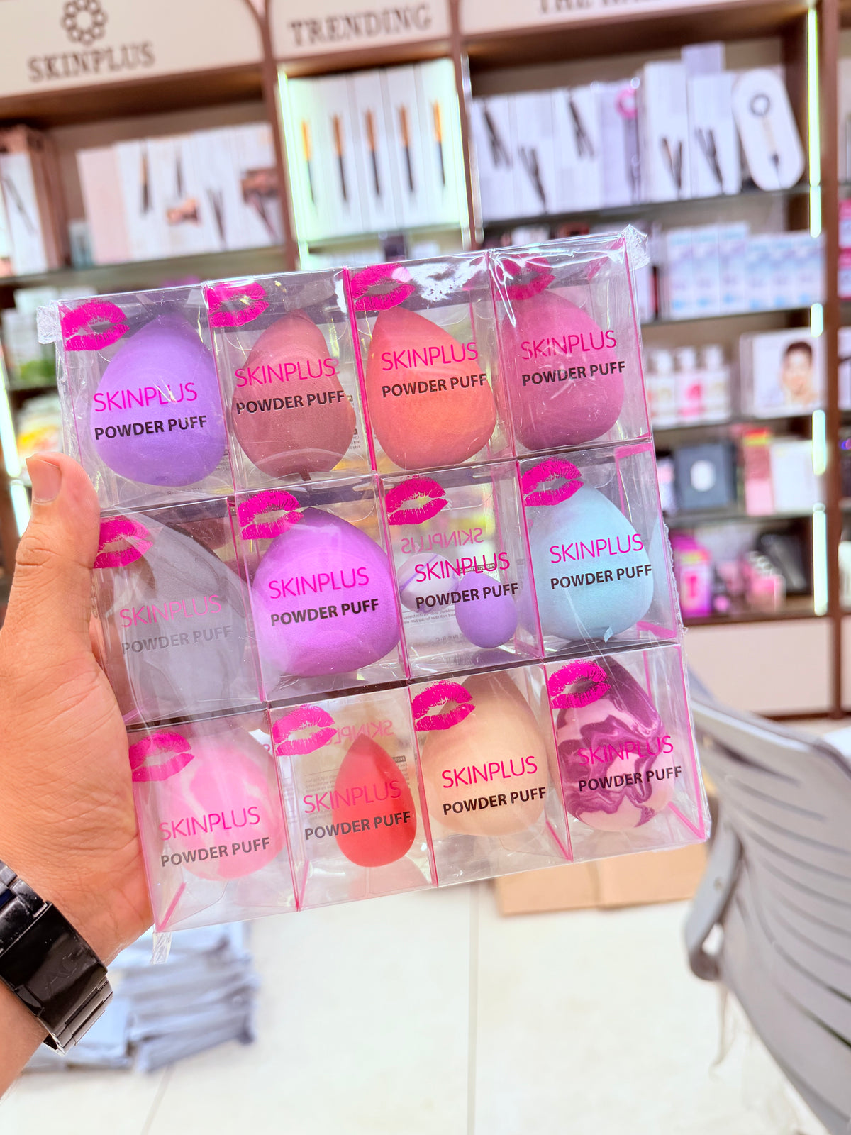 SKINPLUS Makeup Beauty Blender & Powder Puff Set – 12 Pcs Multicolour