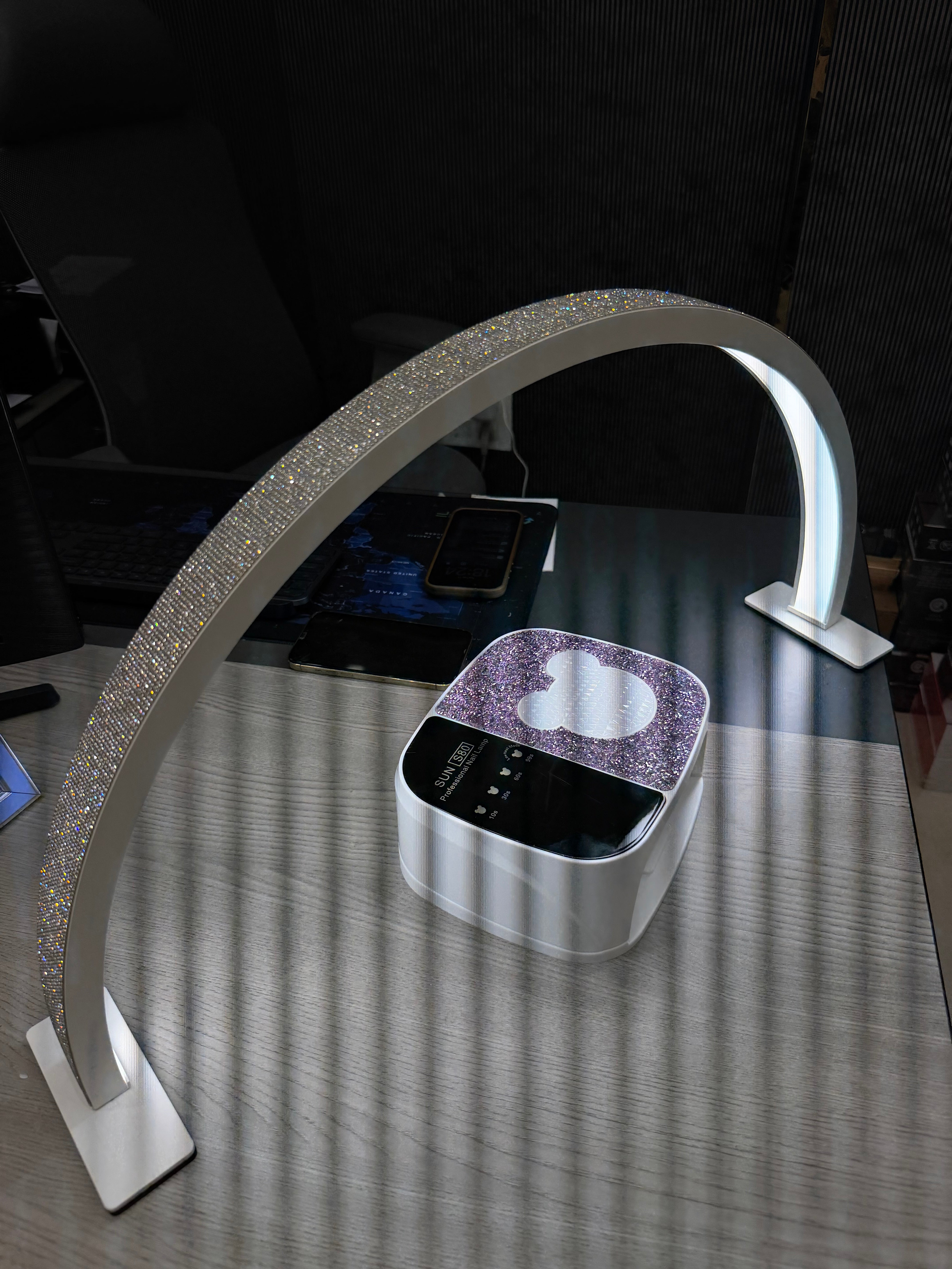Professional Nail Studio Setup – 168W UV/LED Lamp with Moonlight 75CMS Desk Lamp | Premium Salon Equipment