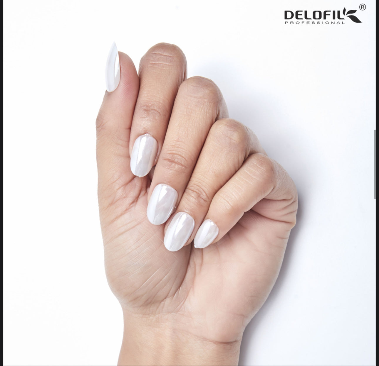 Delofil Premium Chrome Nails (Salon Like Nails) 24 Nails in box | Nail Buffer |Glue tabs Included - C05