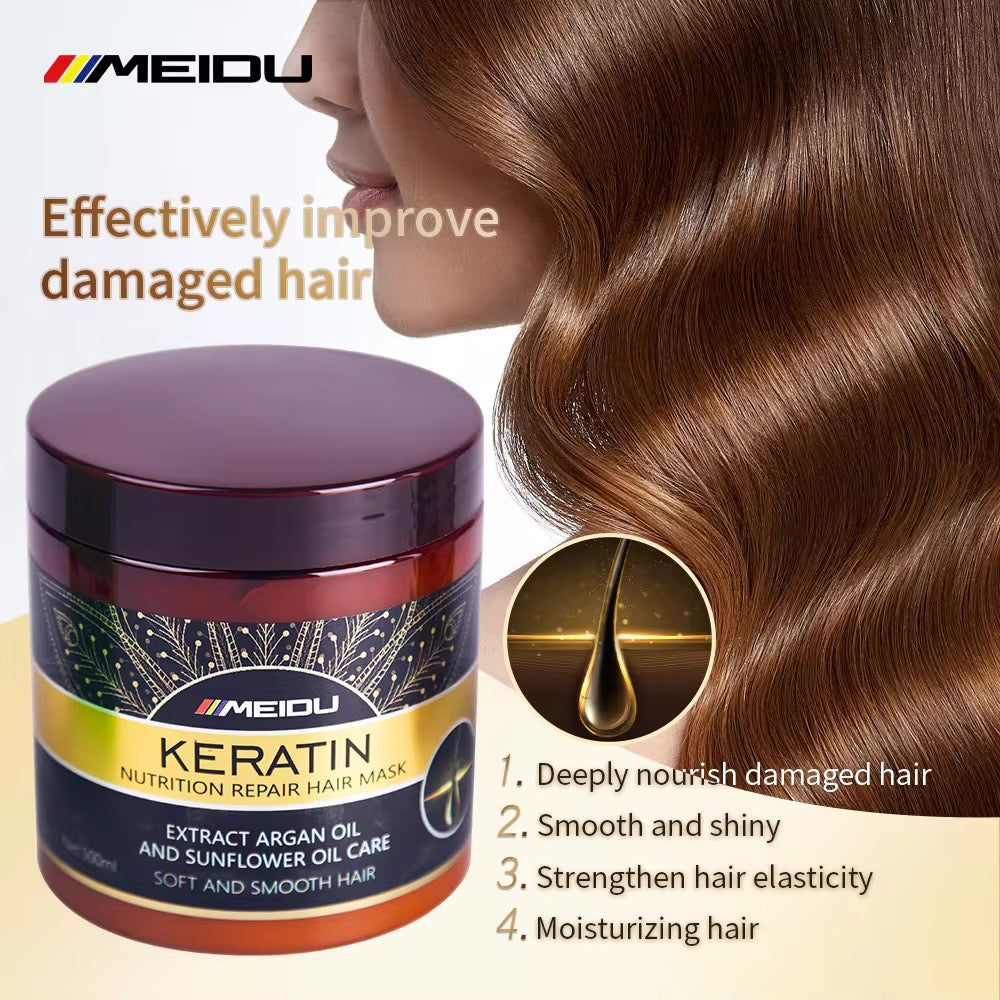 MEIDU Japanese Formula Keratin Hair Mask 500ml | Controls Breakage, Boosts Shine & Repairs Split Ends | One Wash Visible Results | Limited Stock